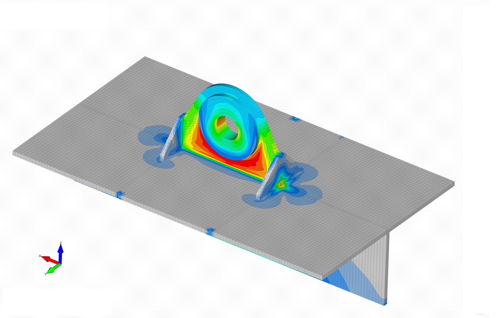 Non-linear FEA stress result on a lifting lug